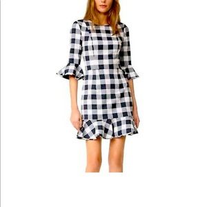 Black Halo Brooklyn Dress in Two-Tone Gingham Plaid Cocktail Mini Dress $390
